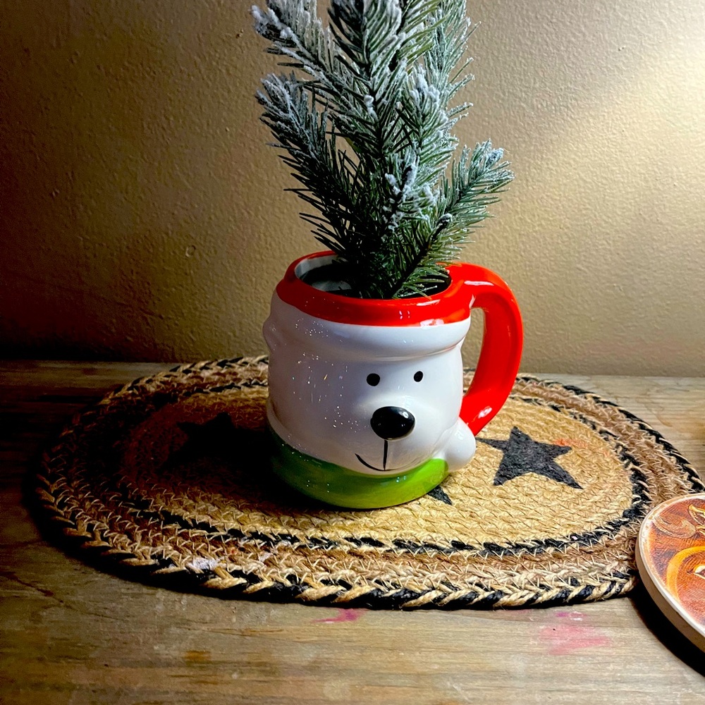 royal norfolk christmas bear mug, vintage
